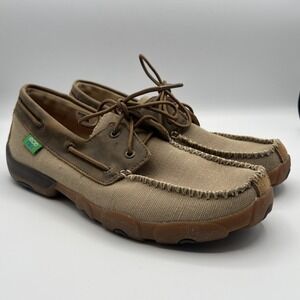 Twisted X ECO MDM0078 Men's Boat Moccasin Shoes - Moc Toe Moisture Wicking 9M
